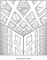 Escher Kleurplaten Gezichtsbedrog Colouring Surreal Dover Effortfulg Publications Visions Optische sketch template