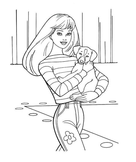barbie dog coloring page