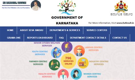 seva sindhu service     portal  karnataka gov