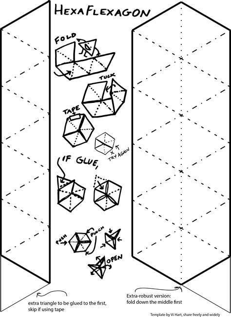 hexaflexagon template blank template printable vi hart origami