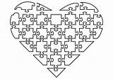 Heart Jigsaw Coloring Puzzle Large Embroidery Hand Printable sketch template