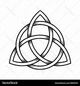 Trinity Knot Triquetra Drawn Hand Work Dot Vector sketch template