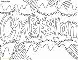 Coloring Pages Compassion Word Words Printable Kids Therapeutic Adult Doodle Language Quotes Arts Therapy Honesty Sheets Color Inspiring Simple Colouring sketch template