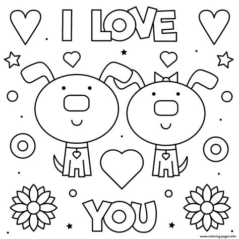 valentine  love  coloring pages learny kids