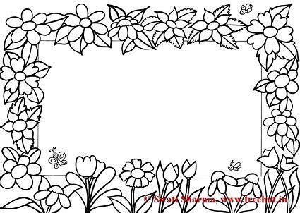 flower frame coloring pages  coloring clipart  clipart