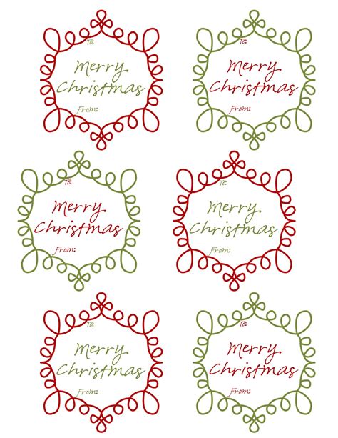 mommy  day crafter  night  printable christmas gift tags