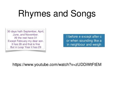 rhyme mnemonic examples