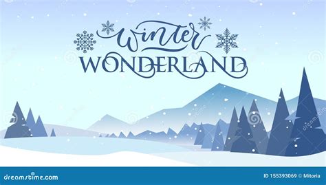 winter wonderland banner postcard illustration stock vector