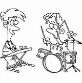 Drummer Jamming sketch template