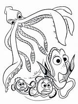 Squid Coloringhome Dory Nemo Marlin sketch template