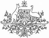 Australia Coloring Pages Arms Coat Australian Symbols Commonwealth Outline Sketch Emblems sketch template