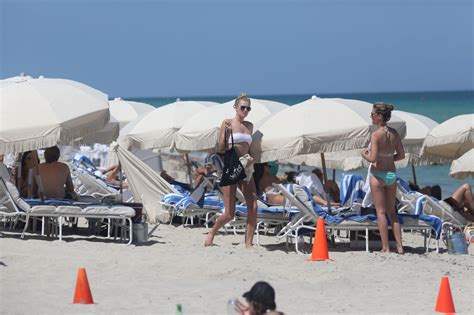 toni garrn in a white bikini on the beach in miami
