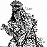 Godzilla Mechagodzilla Kiryu Sketch Ghidorah Goji 고질라 색칠 공부 Getdrawings Monsterverse Muto Robot Malvorlage Pw 출처 Malvorlagen Ius sketch template
