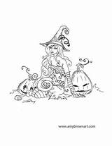 Coloring Pages Amy Brown Fairy Halloween Adult Fantasy Book Printable Colouring Fairies Books Witches Stamps Digi Copics Visit Inc sketch template