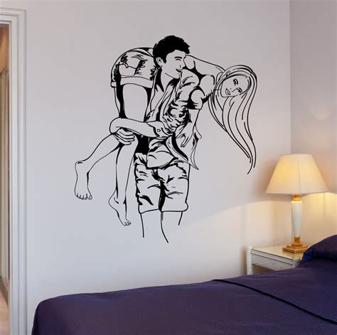 Wall Stickers Couple In Love Romantic Bedroom Decor Mural