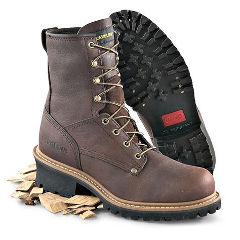 carolina mens  leather logger boots  work boots