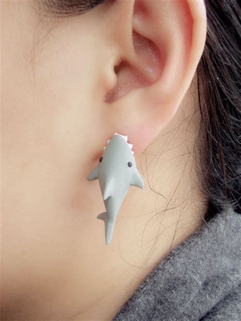 shark bite  cute earrings  luulla