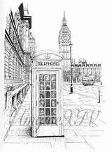 Drawing Phone Booth London Search English Yahoo Drawings Paintingvalley Visit sketch template