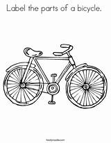 Bicycle Coloring Label Parts Twistynoodle Print Pages Bike Twisty Ll Worksheet sketch template