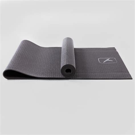 essential yoga mat mm grey kimjaly decathlon