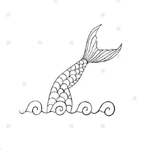 mermaid tail coloring page educative printable