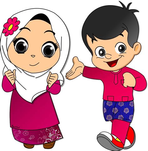 kartun anak anak muslim png hijabfest