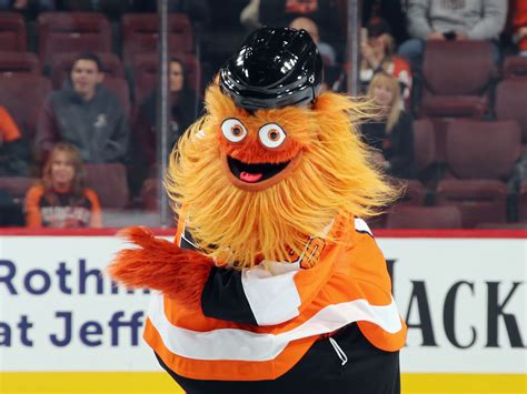 gritty  googly eyed philadelphia flyers mascot    aptly named beer tribute