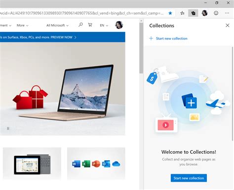 started  collections  microsoft edge