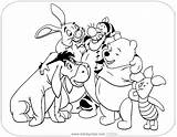Pooh Coloring Friends Winnie Pages Gang Group Whole Disneyclips Mixed Funstuff sketch template
