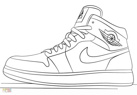 nike air force  coloring outline coloring pages