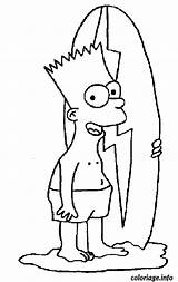 Bart Surfeur Simpsons Gratuit Colorare Surfista Coloriages Dessins Tudodesenhos Populaire sketch template