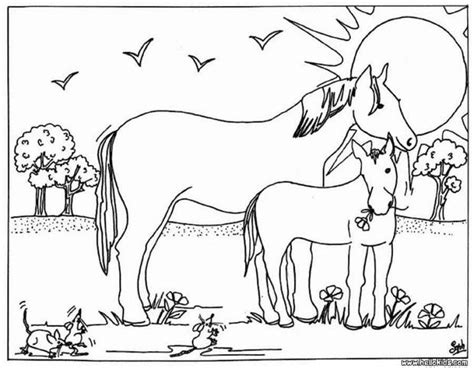 mare  foal coloring pages hellokidscom