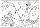 Goliath Goliat Davide Kleurplaat Golia Malvorlage Kleurplaten Niños Bijbelse Schoolplaten Historia Ninos Malvorlagen Cristianos Pastor sketch template