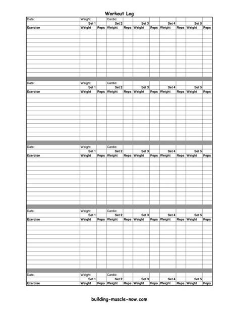 fitness journal printable google search workout template workout