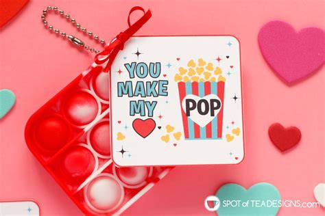 heart pop valentine printable spot  tea designs