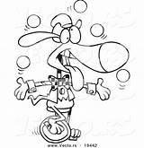 Unicycling Juggling Outlined sketch template