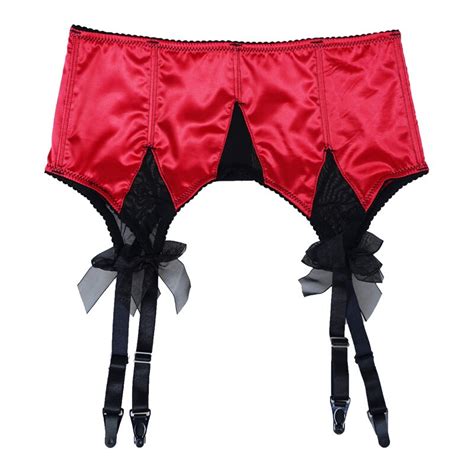 buy red garter belt women high waist classic garters