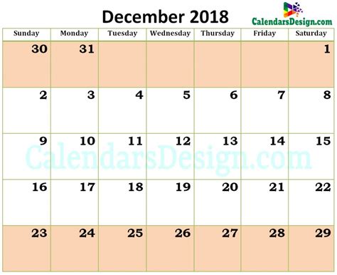 december  calendar excel