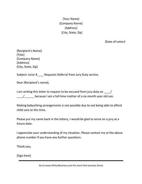 jury duty letter of excuse for your needs letter templates
