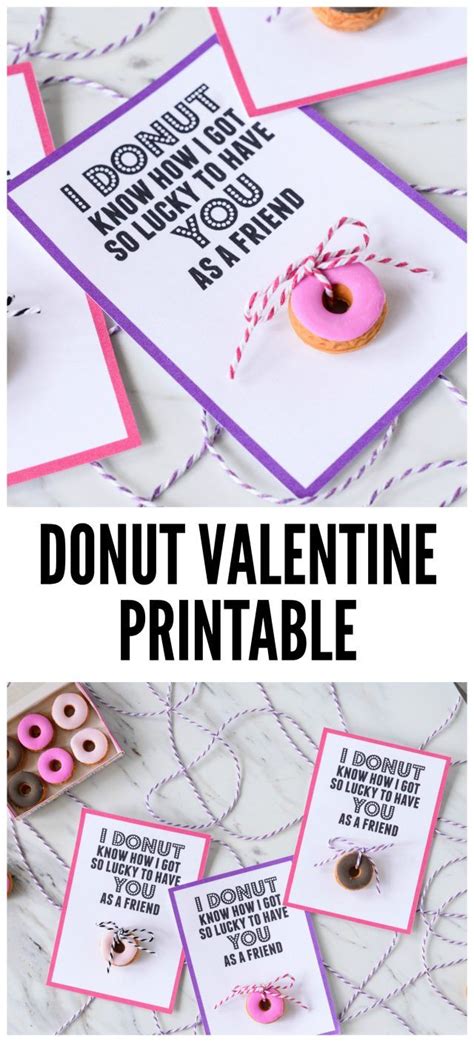 donut valentine printable valentines printables  printable