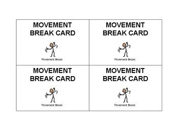 movement break card  carissa mackenzie teachers pay teachers