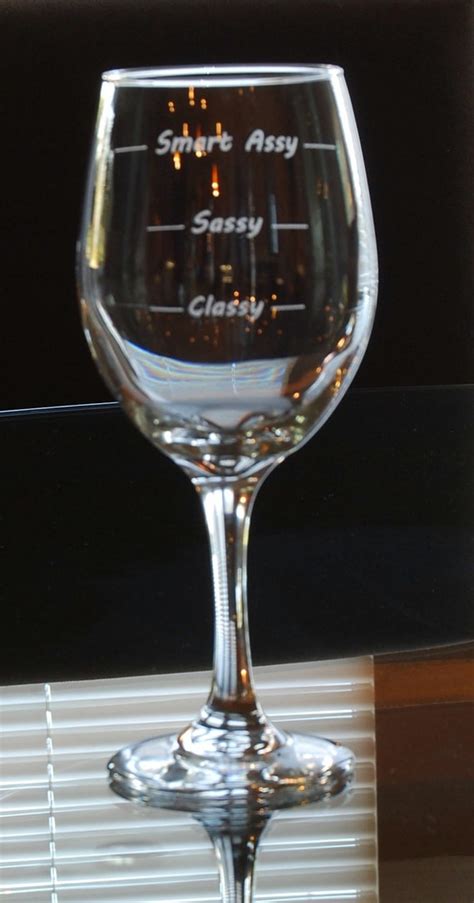 wine glass classy sassy smart assy sand blasted wine glass