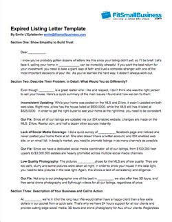 expired listing letter  examples  work