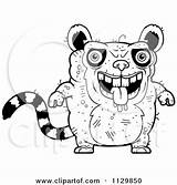 Ugly Coloring Clipart Pages Cartoon Outlined Lemur Thoman Cory Vector Getcolorings Printable sketch template