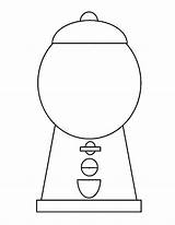 Gumball Machine Coloring Pages Outline Gum Bubble Craft Choose Board Preschool sketch template