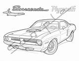 Coloring Plymouth 1970 Adult Baracuda Printable sketch template