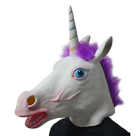 larpgears deluxe novelty latex unicorn mask halloween animal mask