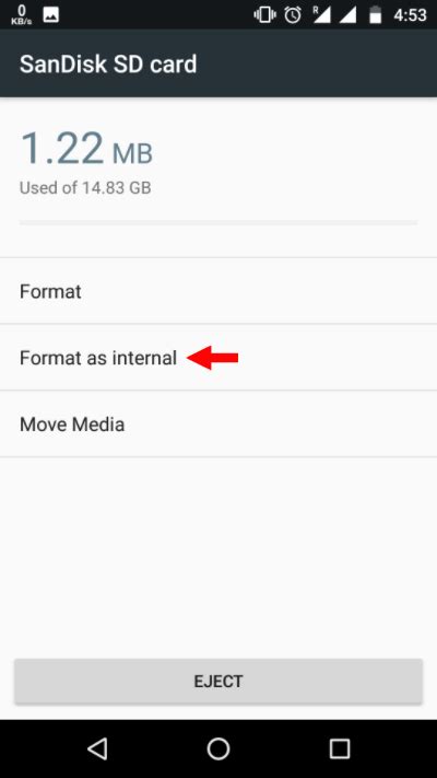 sd card  internal storage  android