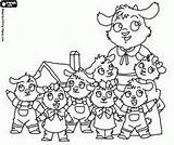 Wolf Seven Coloring Para Kids Pages Little Goats Colorear Geitjes Sprookje Colorir Sete Mother Sprookjes Knutselen Boeken Kinderen Cabras Lobo sketch template