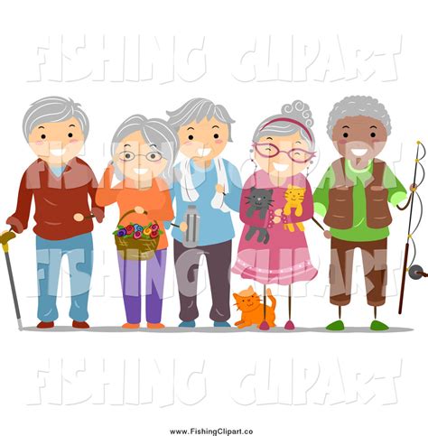 Clip Art Of A Group Of Happy Diverse Senior Adults By Bnp